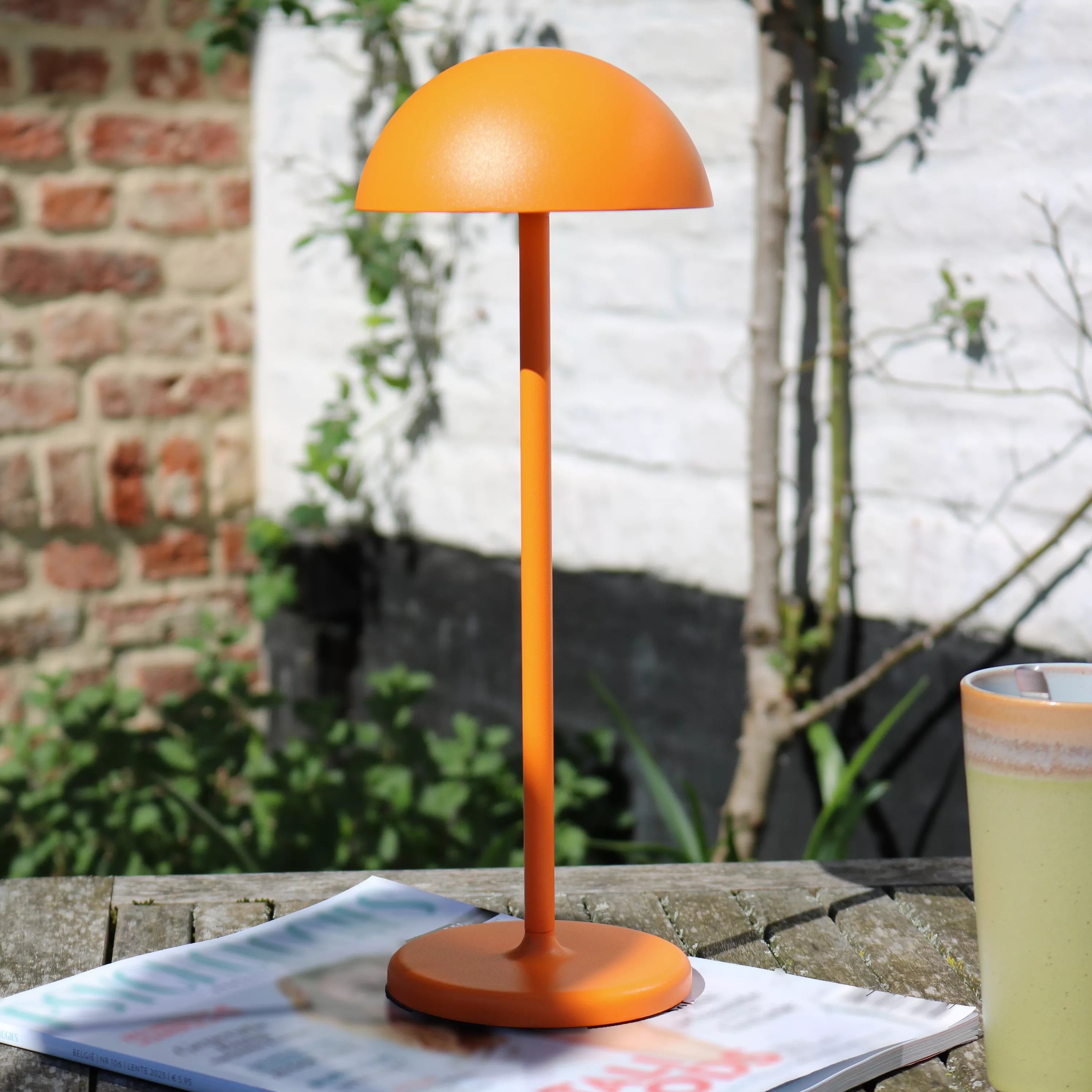 Lucide Joy - Oplaadbare Tafellamp - Ø 12 X 32 Cm - 1, 5W Dimbare Led Incl. - IP54 - Oranje