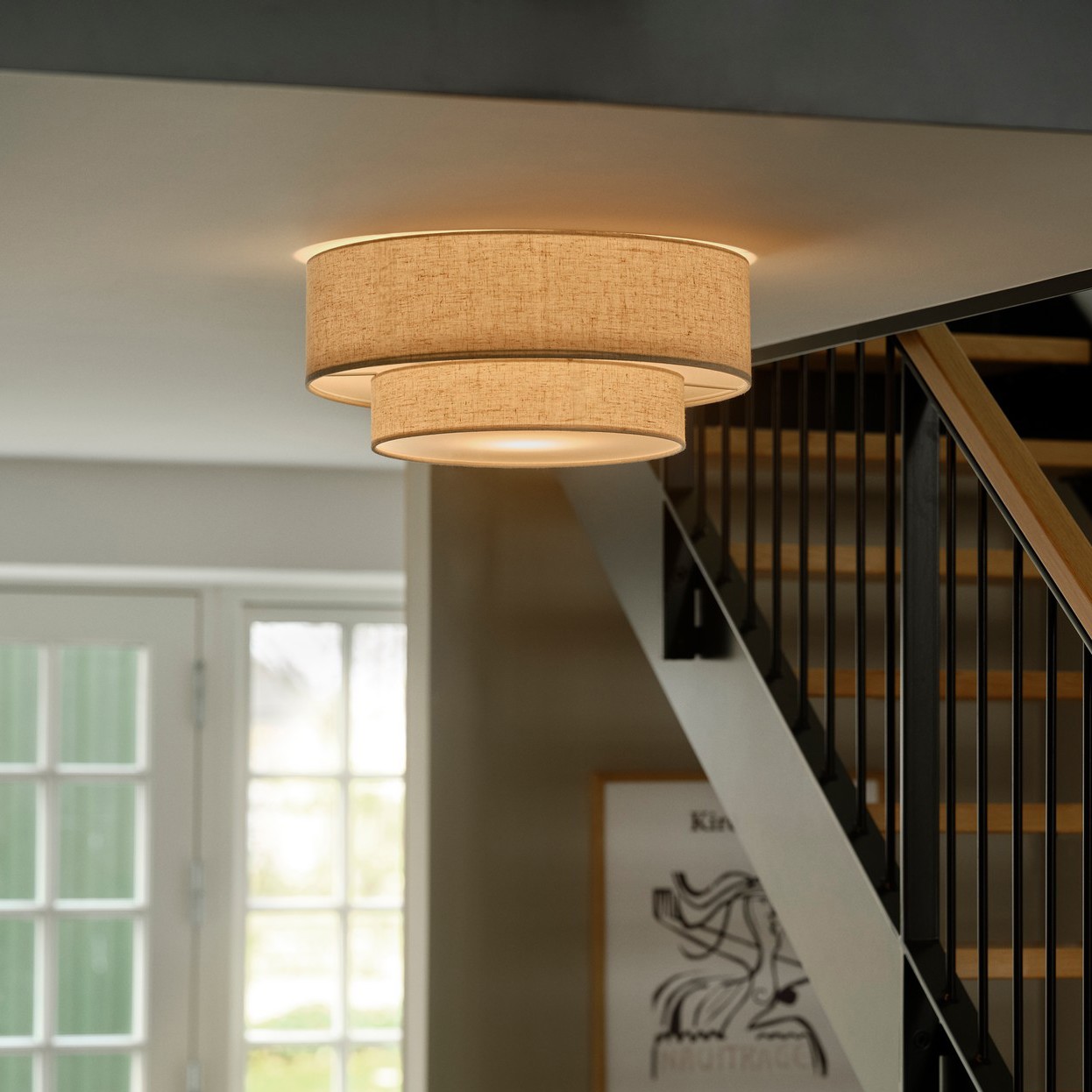Nordlux Malodin - Plafondlamp - Ø 50 X 22 Cm - Beige