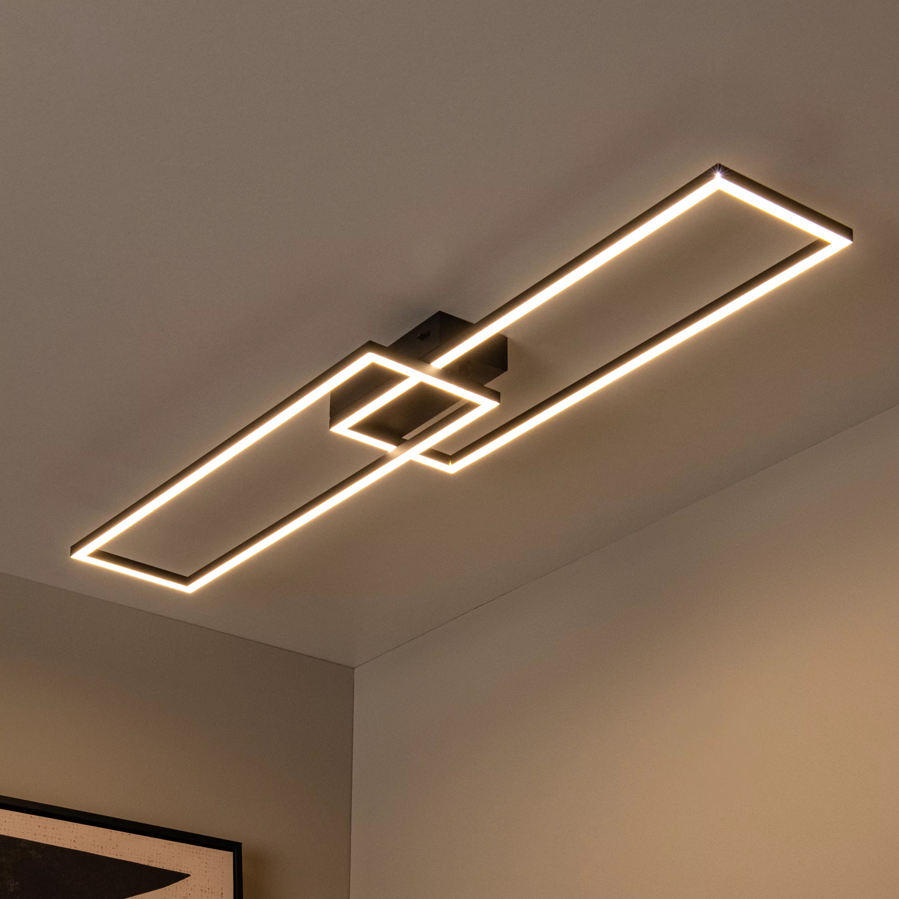 Lucide Arianne - Plafondlamp - 22 X 93 X 7 Cm - 23W Led Incl. - Instelbare Lichtkleur - Zwart
