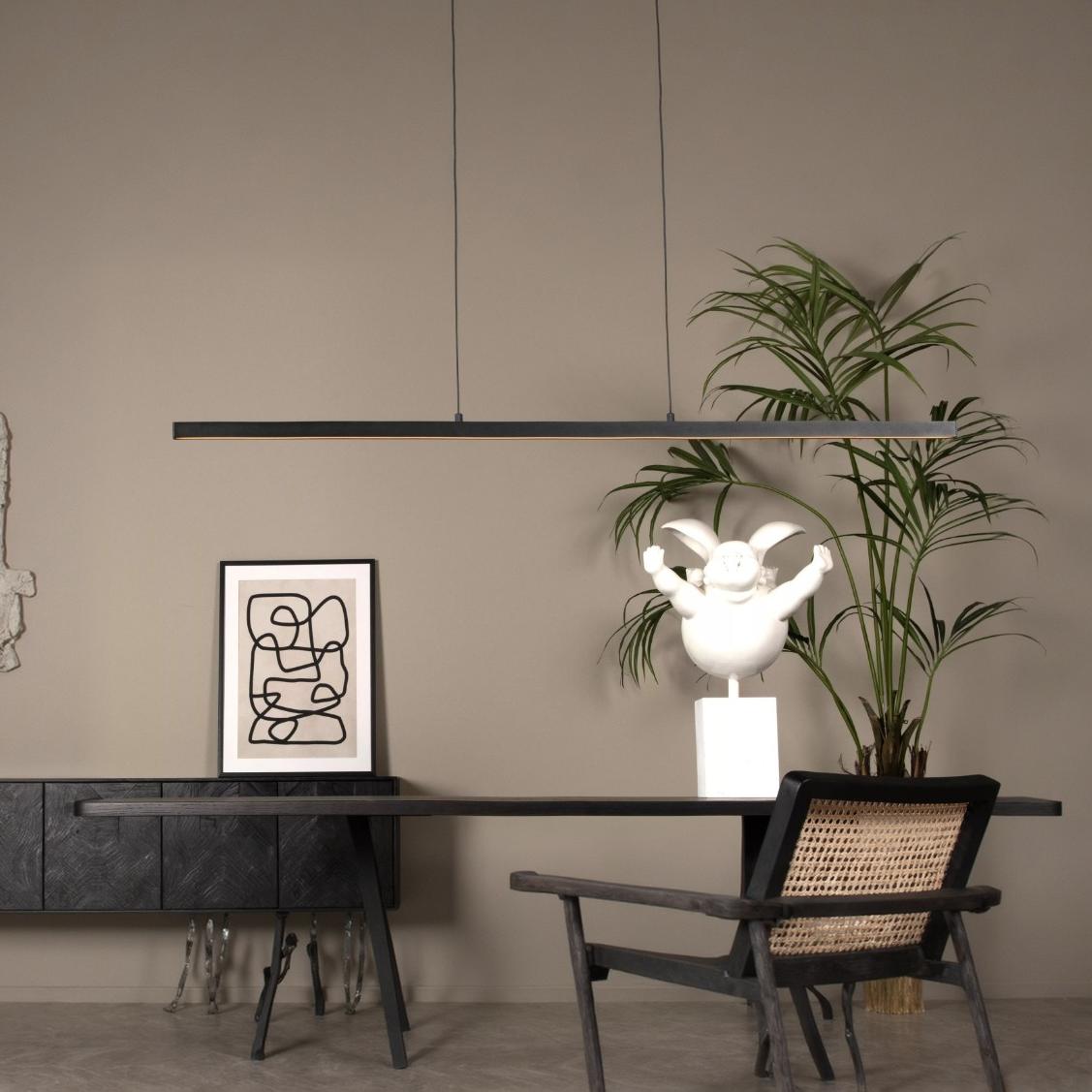 Lucide Sigma - Hanglamp - 147, 7 X 8, 2 X 150 Cm - 36W Dimbare Led Incl. - Zwart