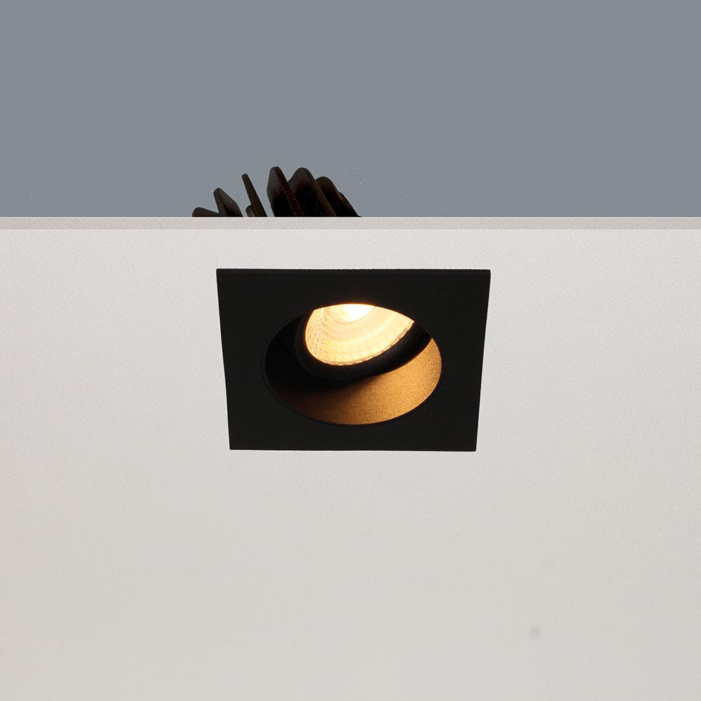 Artdelight Venice 2808 - Inbouwspot - 80 X 80 Mm, Ø 68 Mm Inbouwmaat - 8W Dimbare Led Incl. - IP44 - Zwart
