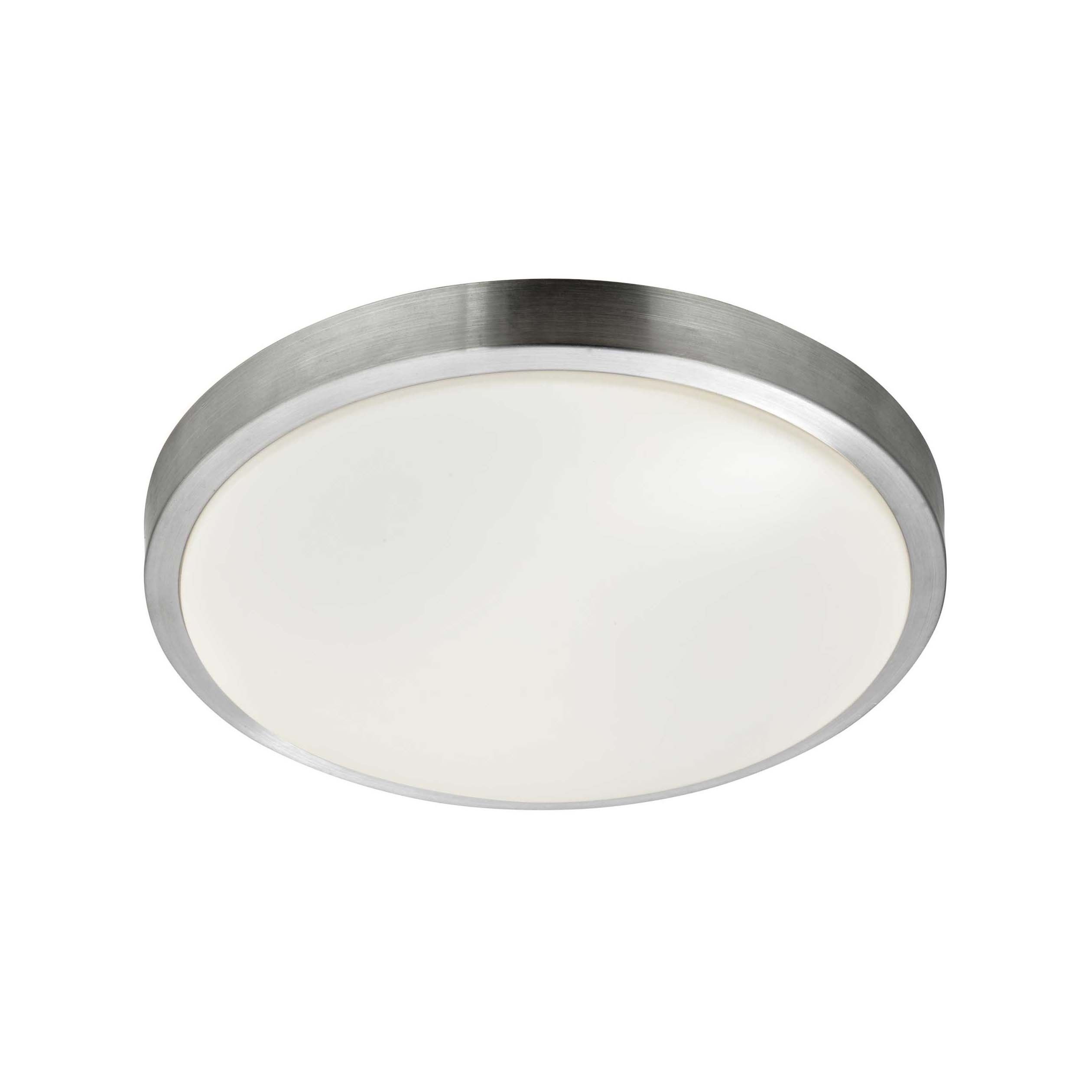 verband God Onderdompeling Searchlight LED Flush - plafondlamp badkamer - Ø 34 x 9 cm - 18W LED incl.  - IP44 - wit en aluminium | Lichtkoning