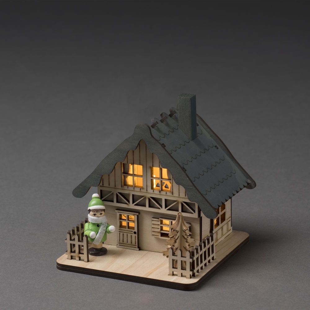 Uitputting Drastisch Il Konstsmide kerstverlichting - houten huis op batterijen - 12 x 11 x 12 cm -  bruin | Lichtkoning