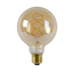 Lucide LED filament lamp - Ø 9,5 x 13,8 cm - E27 - 4,9W dimbaar - 2200K - amber