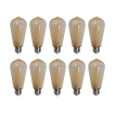 New Garden ST64 LED - Ø 6,3 x 14 cm - E27 - set van 10 ledlampen - 1,5W niet dimbaar - 1800K - amber
