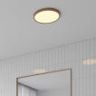 Nordlux Oja - plafondverlichting - Ø 29,4 x 2,3 cm - 17W dimbare LED incl. (2700K) - IP54 - houtfolie