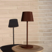 Lucide Justine - draadloze buiten tafellamp met laadstation - Ø 13,5 x 38 cm - 2W dimbare LED incl. - IP54 - roest bruin