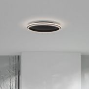 Nova Luce Willow - plafondlamp - Ø 60 x 6 cm - 52W LED incl. - zandzwart