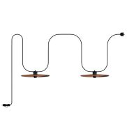 Creative Cables Eiva Ellepì - draagbare lichtslinger -  5,6 meter totale lengte - 2 x E27 fitting met siliconen kabelhouder - IP65 - zwart & koper