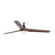 Faro Heywood L - plafondventilator met licht en inbouwrozet - Ø 132 cm - mat zwart en donker walnoot