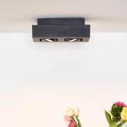 Lucide Xirax - opbouwspot 2L - 14 x 25 x 8,8 cm - 2 x 5W dimbare LED incl. - dim to warm - zwart