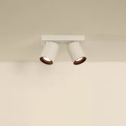 Lucide Nigel - opbouwspot - 20 x 10 x 11,3 cm - 2 x 5W dimbaar incl.- dim tot warm - wit