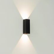 Artdelight Vegas - wandlamp - 5 x 5 x 15 cm - 2 x 1,5W LED incl. - IP65 - zwart