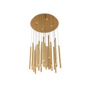 Maxlight Organic - hanglamp - Ø 62 x 190 cm - 33 x 1W + 4 x 3W dimbare LED incl. - goud