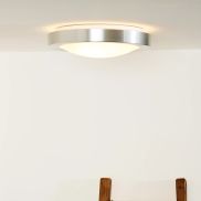 Lucide Fresh - plafondverlichting - Ø 35 x 9,5 cm - IP44 - geborsteld aluminium