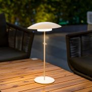 New Garden Sardinia 40 - oplaadbare tafellamp - Ø 22 x 40 cm - 6W dimbare LED incl. - IP44 - wit