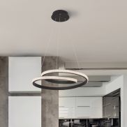 Nova Luce Grania - hanglamp - Ø 55 x 120 cm - 25W dimbare LED incl. - zand zwart
