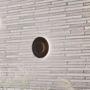 Nova Luce Cico - buiten wandverlichting - Ø 24 x 4,8 cm - 12W LED incl. - IP65 - zandzwart