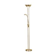 Searchlight Mother & Child - staanlamp met leeslamp - Ø25,4 x 180 cm - 15,5W + 5W dimbare LED incl. - satijn messing