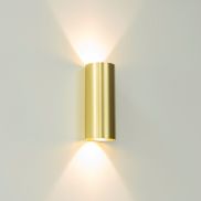 Artdelight Brody - wandlamp - Ø 7,2 x 18 cm - 2 x 4W LED incl. - IP54 -  geborsteld goud