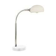 Searchlight Astro - tafellamp - 15 x 49 cm - zwart, chroom en opaal