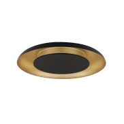 Nova Luce Epos - plafondlamp - Ø 60 x 6 cm - 38W dimbare LED incl. - zandzwart en geborsteld goud