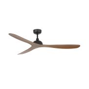 Faro Gotland - plafondventilator met afstandsbediening en timer - Ø 132 cm - bruin en mat zwart
