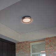 Lutec Rola - buiten plafond/wandverlichting - Ø 18,3 x 4,8 cm - 13W LED incl. - IP54 - donkergrijs