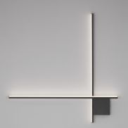 Nova Luce Cross - wandlamp - 80 x 80 x 4 cm - 21W dimbare LED incl. - zandzwart