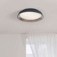 Nova Luce Vela - plafondlamp - Ø 45 x 9,5 cm - 30W dimbare LED incl. - zandzwart en koffie