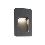 Faro Nase - inbouw wandverlichting - 9 x 5,7 x 13,5 cm - 3W LED incl. - IP44 - donkergrijs