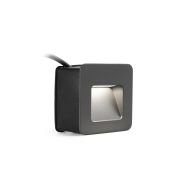 Faro Nase - inbouw wandverlichting - 9,4 x 5,7 x 9,4 cm - 2,9W LED incl. - IP44 - donkergrijs