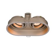 Artdelight Rex2 - inbouwspot - 175 x 92 mm, 2 x Ø 86 x 81 mm inbouwmaat - champagne