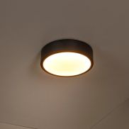Lucide Unar - plafondverlichting - Ø 20 x 5 cm - 12W dimbare LED incl. -  3 stappen dimmer - zwart