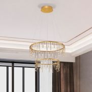 Nova Luce Stellar - hanglamp - Ø 65 x 150 cm - 41W dimbare LED incl. - goud