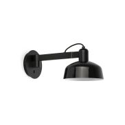 Faro Tatawin - wandlamp - Ø 18,4 x 38 x 15 cm - satijnzwart en glanszwart