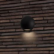 Nova Luce Passo - buiten wandverlichting - Ø 12 x 4 cm - 3W LED incl. - IP65 - zandzwart