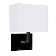 Searchlight Hotel - wandlamp - 20 x 26 cm - mat zwart en wit