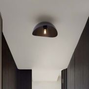 Nova Luce Opsi - plafondlamp - Ø 30 x 15 cm - zandzwart