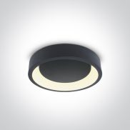 ONE Light LED Decorative Plafo Round - plafondverlichting - Ø 45,5 x 13,2 cm - 32W LED incl. - antraciet - instelbare lichtkleur