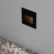 Nova Luce Mono - inbouw wandverlichting - 5,8 x 5,8 x 4,5 cm - 3W LED incl. - IP65 - zandzwart