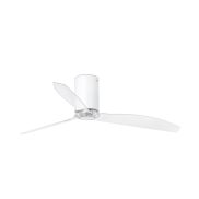 Faro Mini Tube - plafondventilator met afstandsbediening - Ø 128 cm - mat wit en transparant