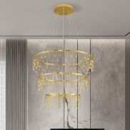 Nova Luce Stellar - hanglamp - Ø 80 x 200 cm - 72W dimbare LED incl. - goud