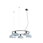 Faro Tatawin M - hanglamp - Ø 96,6 x 100 x 210 cm - satijnzwart en glanzend grijsblauw