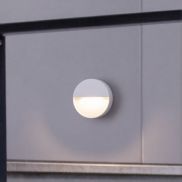 Nova Luce Rodix - buiten wandverlichting - Ø 16 x 3,1 cm - 5W LED incl. - IP54 - zandwit