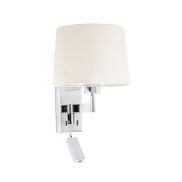 Faro Artis - wandverlichting met schakelaar - 21,5 x 19 x 16 cm - 1W LED incl. - wit en chroom