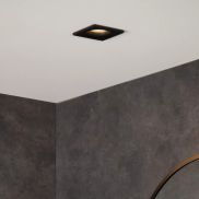 Lucide Ziva - inbouwspot - 85 x 85 mm, Ø 75 mm inbouwmaat - IP44 - zwart