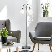 Nordlux Ray 12 - staanlamp - 155 cm -  chroom en opaal wit
