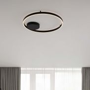 Nova Luce Hedra - plafondlamp - Ø 60 x 5 cm - 60W dimbare LED incl. - zandzwart
