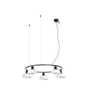Faro Tatawin S - hanglamp - Ø 90 x 100 x 210 cm - satijnzwart en glanswit